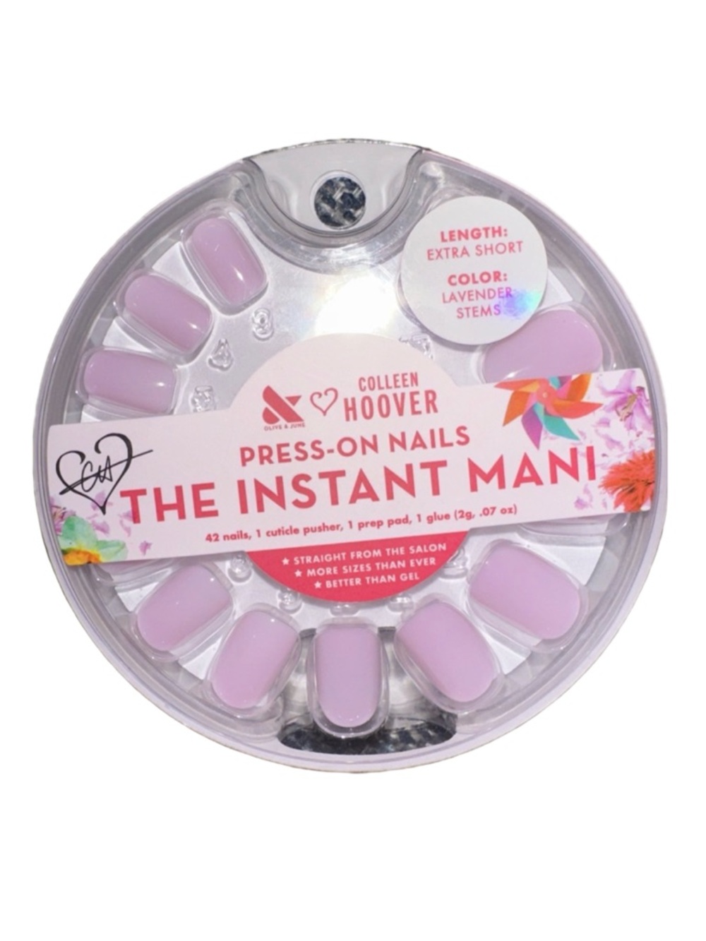 Colleen Hoover Lavender Press-On Nails